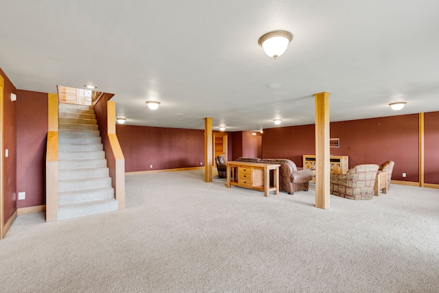 629 Alvista Loop, Hamilton, MT 59840 - finished basement with carpet, stairs, and baseboards