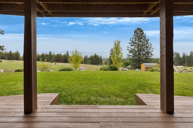 629 Alvista Loop, Hamilton, MT 59840 - wooden deck with a lawn