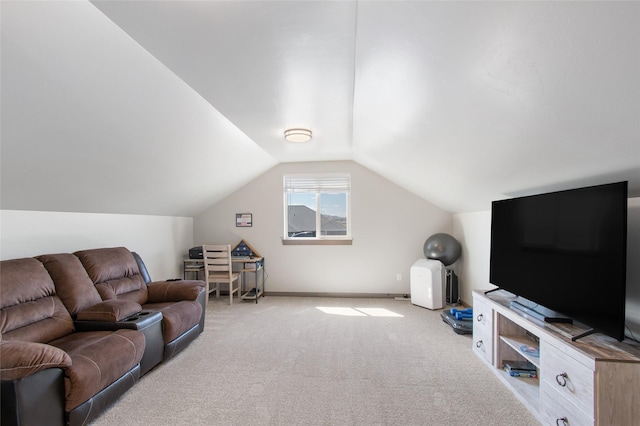 3870 Swan Rd, East Helena, MT 59635 - carpeted living area with vaulted ceiling and baseboards