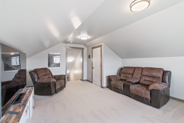 3870 Swan Rd, East Helena, MT 59635 - living area featuring carpet flooring, baseboards, and lofted ceiling