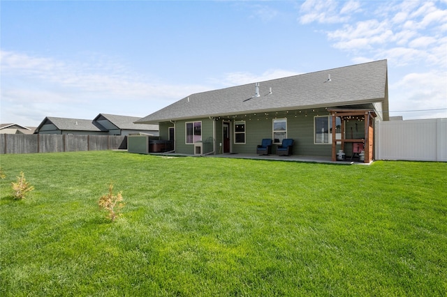 3870 Swan Rd, East Helena, MT 59635 - back of property featuring a patio area and roof with shingles