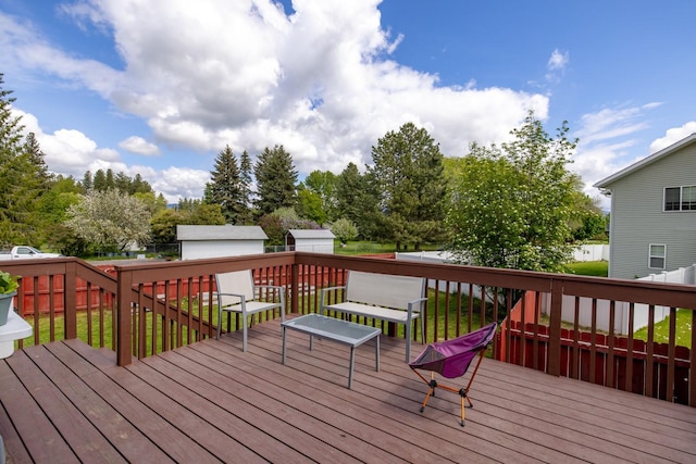 5 Darlene Rd, Columbia Falls, MT 59912 - wooden terrace with an outbuilding