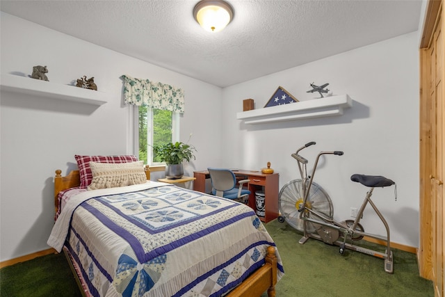 13033 Trinkus Ln, Bigfork, MT 59911 - bedroom featuring carpet flooring, a textured ceiling, and baseboards