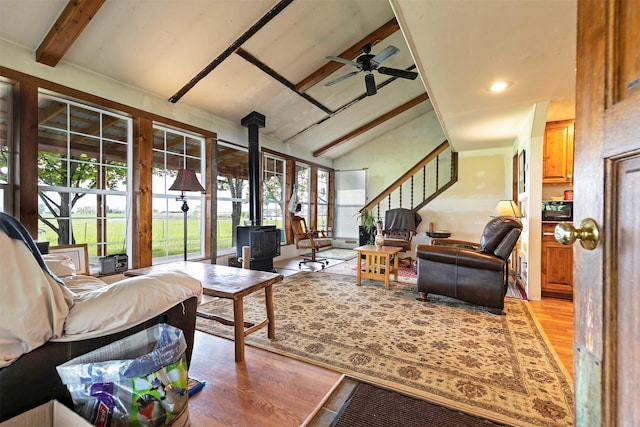 874 Coal Pit Rd, Corvallis, MT 59828 - sunroom / solarium featuring a wood stove