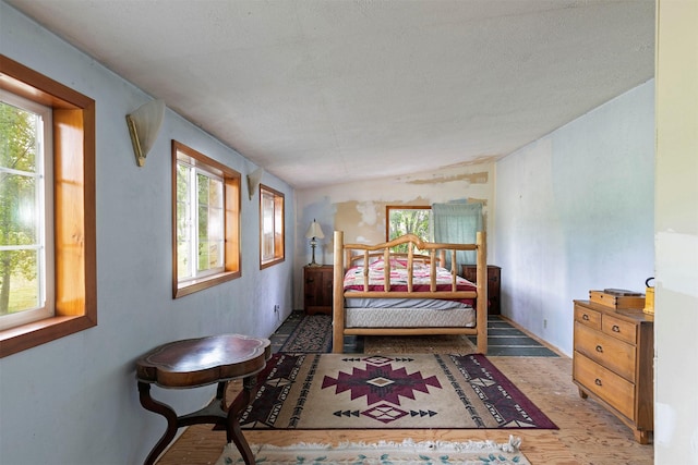 874 Coal Pit Rd, Corvallis, MT 59828 - bedroom with multiple windows, wood finished floors, a textured ceiling, and baseboards