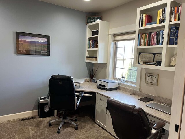 2669 Bunkhouse Pl, Missoula, MT 59808 - carpeted home office featuring built in study area