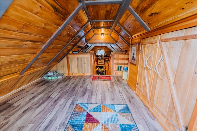 34 Outlaw Trl, Anaconda, MT 59711 - additional living space with wood ceiling, lofted ceiling, wood walls, and wood finished floors