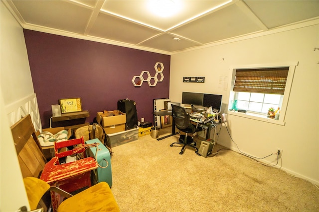 1610 Maple Dr, Fort Benton, MT 59442 - carpeted office space with crown molding