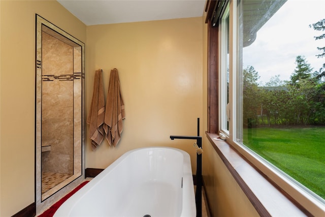 46274 Meadowlark Ln, Big Arm, MT 59910 - full bath featuring a freestanding bath and a shower stall