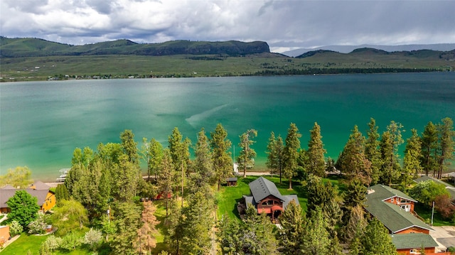 46274 Meadowlark Ln, Big Arm, MT 59910 - bird's eye view of a water and mountain view