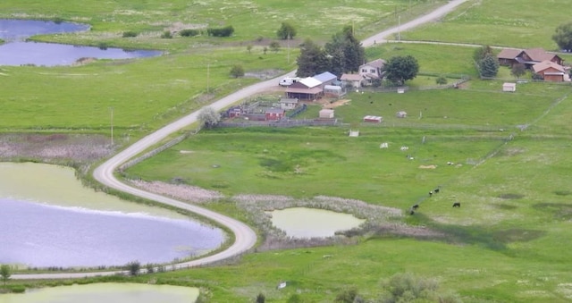 34575 Gunlock Rd, Charlo, MT 59824 - aerial view of property's location featuring rural landscape, a nearby body of water, and agricultural land