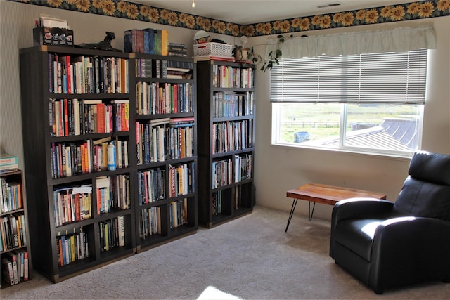 34575 Gunlock Rd, Charlo, MT 59824 - sitting room with wall of books and carpet