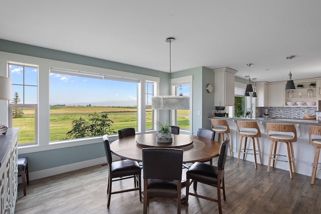 1221 Majestic View Ln, Kalispell, MT 59901 - dining space featuring plenty of natural light, wood finished floors, and baseboards