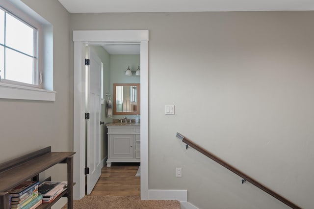 1221 Majestic View Ln, Kalispell, MT 59901 - hallway with a sink and baseboards