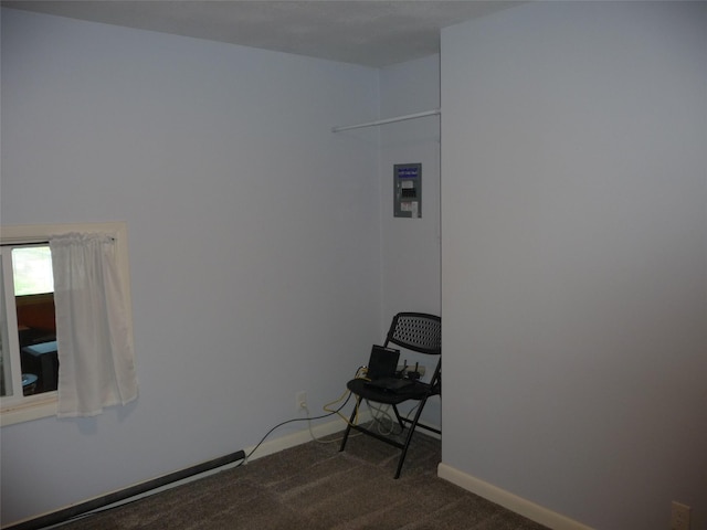 3115 8th Ave N, Great Falls, MT 59401 - laundry area with dark colored carpet and baseboards