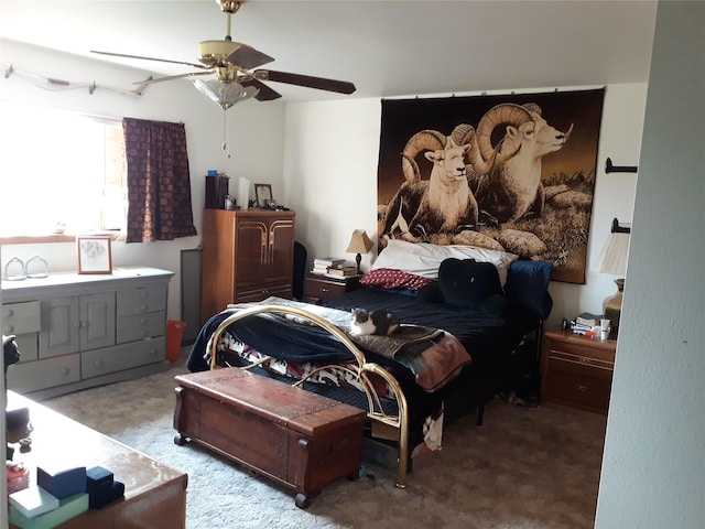 314 4th Ave NE, Cut Bank, MT 59427 - bedroom featuring carpet floors and ceiling fan