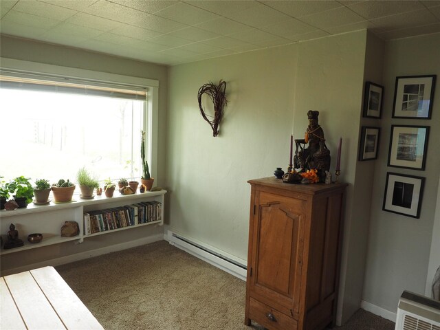 15 Perrin Ln, Hot Springs, MT 59845 - sitting room with a baseboard radiator, carpet, heating unit, and baseboards