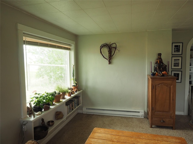 15 Perrin Ln, Hot Springs, MT 59845 - sitting room with a baseboard heating unit, carpet floors, and arched walkways