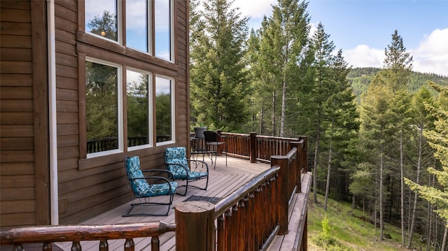 217 Forest Ridge Trl, Kila, MT 59920 - deck with a forest view