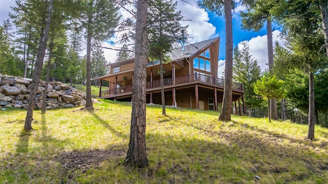 217 Forest Ridge Trl, Kila, MT 59920 - back of property featuring a wooden deck
