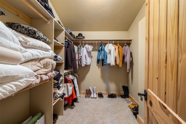 217 Forest Ridge Trl, Kila, MT 59920 - spacious closet featuring carpet floors and vaulted ceiling