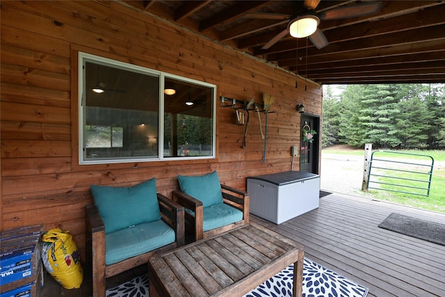 2 Cedar Grove Ln, Noxon, MT 59853 - wooden terrace featuring ceiling fan