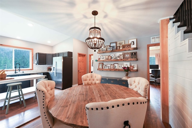 2 Cedar Grove Ln, Noxon, MT 59853 - dining area with a chandelier, plenty of natural light, light wood finished floors, and recessed lighting