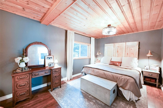 2 Cedar Grove Ln, Noxon, MT 59853 - bedroom featuring wood ceiling, wood finished floors, and baseboards