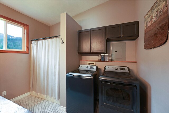 2 Cedar Grove Ln, Noxon, MT 59853 - washroom featuring separate washer and dryer, electric panel, and baseboards