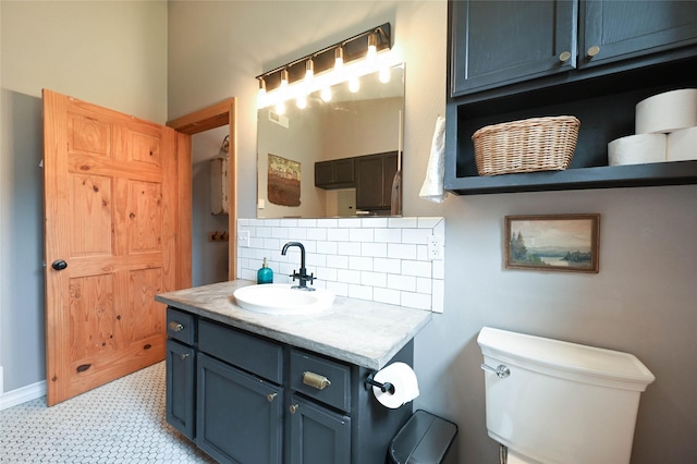 2 Cedar Grove Ln, Noxon, MT 59853 - bathroom with decorative backsplash, vanity, and toilet