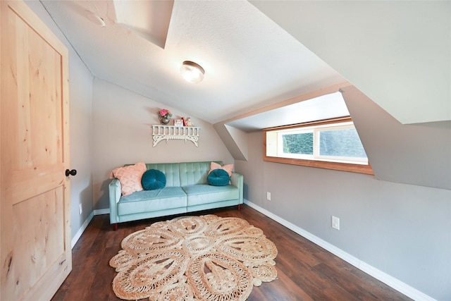 2 Cedar Grove Ln, Noxon, MT 59853 - living area featuring vaulted ceiling, wood finished floors, and baseboards