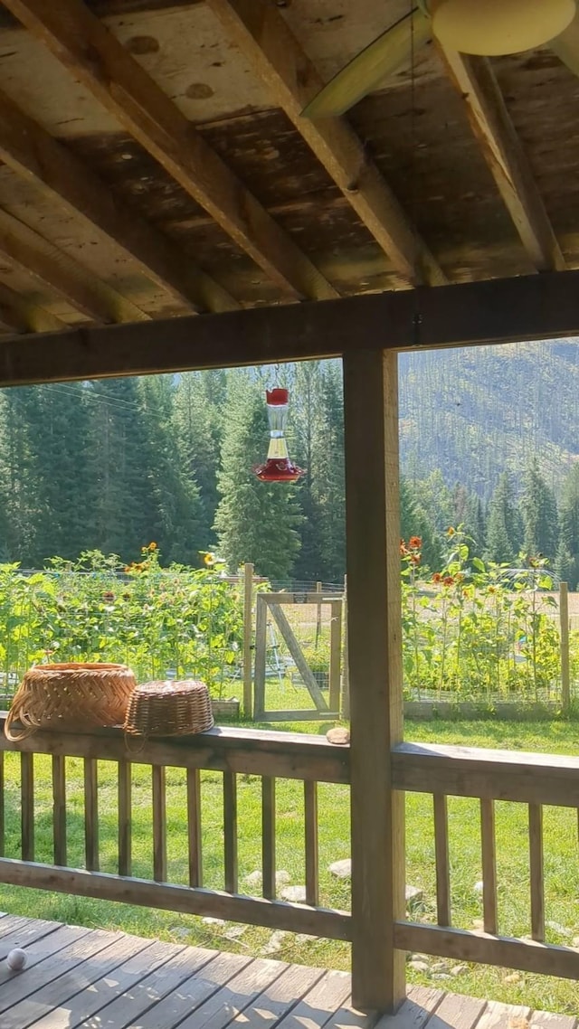 2 Cedar Grove Ln, Noxon, MT 59853 - deck featuring a forest view