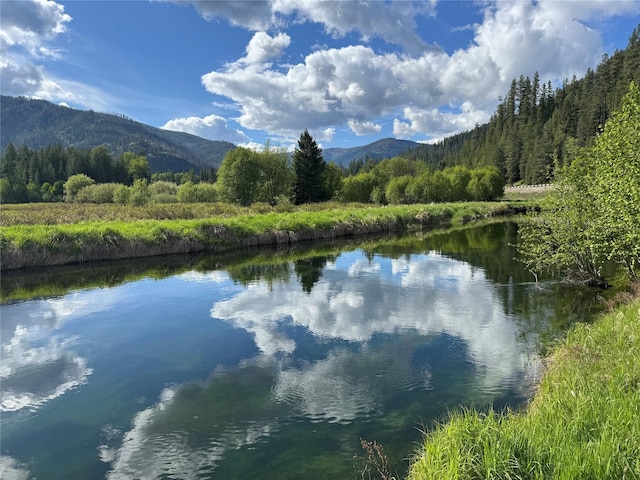 2 Cedar Grove Ln, Noxon, MT 59853 - water view with mountains and a heavily wooded area