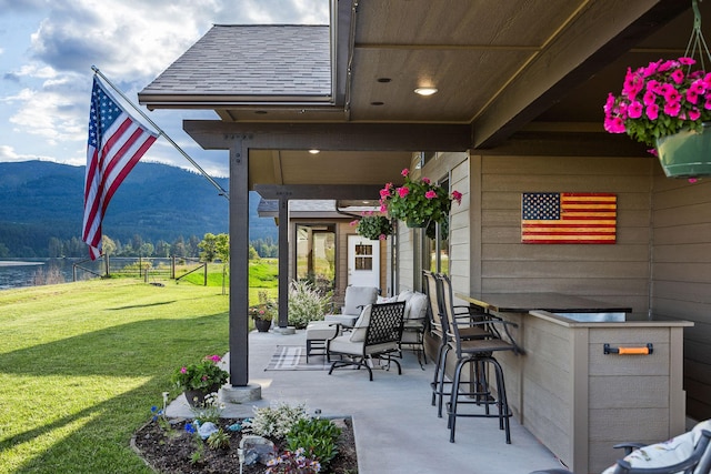 17 River Runs Ct, Plains, MT 59859 - view of patio featuring a mountain view