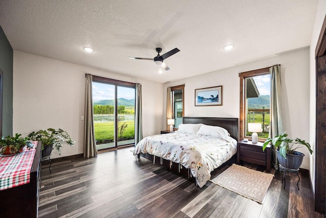 17 River Runs Ct, Plains, MT 59859 - bedroom with access to outside, wood finished floors, recessed lighting, and ceiling fan