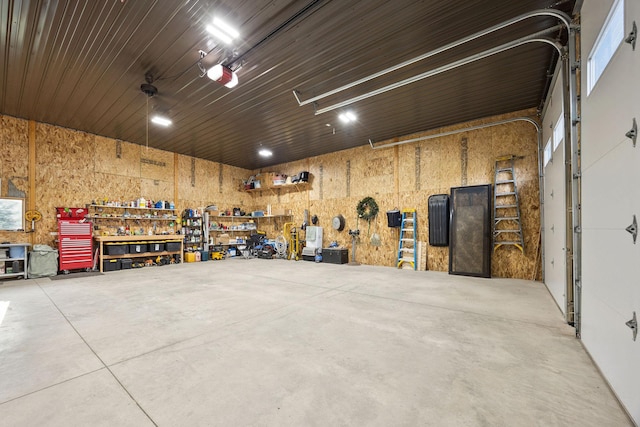 17 River Runs Ct, Plains, MT 59859 - garage featuring a workshop area and a garage door opener