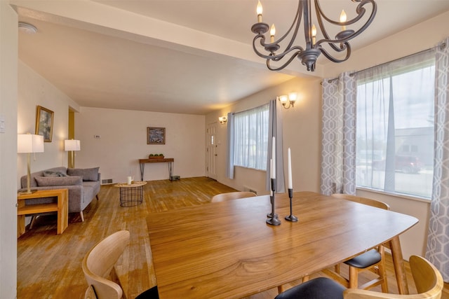 925 Hollins Ave, Helena, MT 59601 - dining space featuring healthy amount of natural light, wood finished floors, and a chandelier