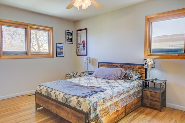 1320 Flowerree St, Helena, MT 59601 - bedroom featuring baseboards, wood finished floors, and ceiling fan