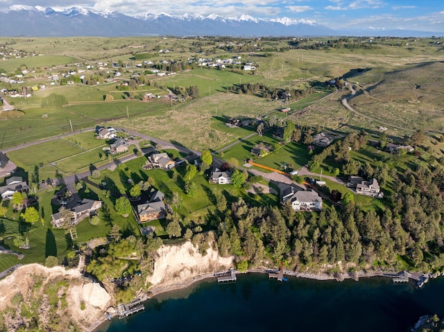 36665 Highland Ct, Polson, MT 59860 - aerial view of property's location featuring a water and mountain view