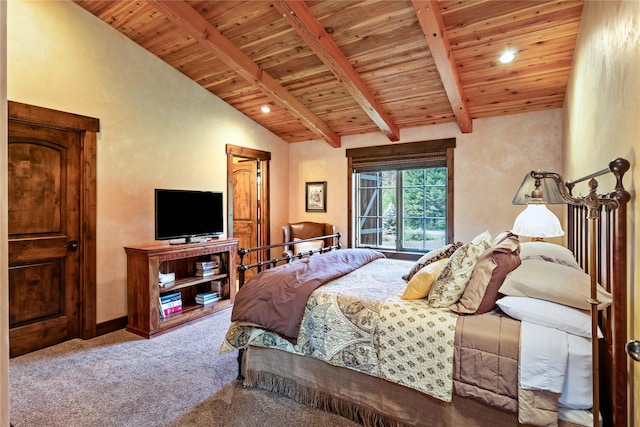 380 Haskill Basin Rd, Whitefish, MT 59937 - bedroom featuring wooden ceiling and carpet floors