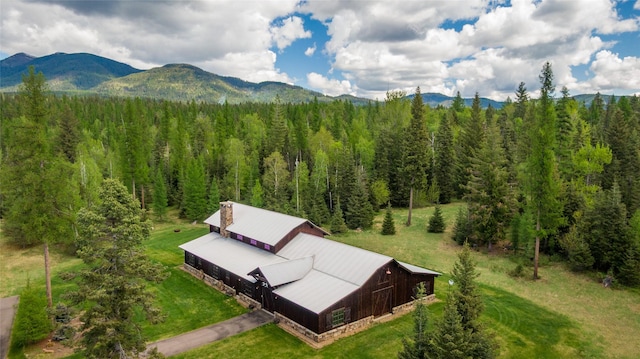 380 Haskill Basin Rd, Whitefish, MT 59937 - view from above of property featuring a mountainous background and a forest