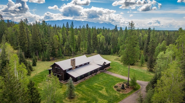 380 Haskill Basin Rd, Whitefish, MT 59937 - view from above of property with a forest and a mountain backdrop