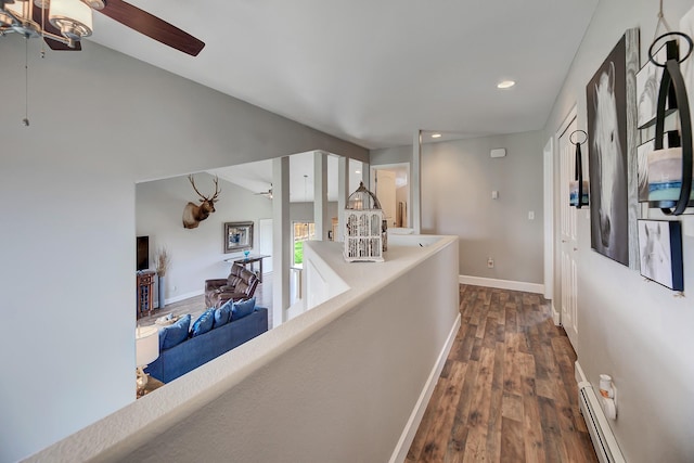 1150 Vega Rd, Helena, MT 59602 - hall featuring dark wood finished floors, baseboards, and recessed lighting