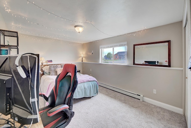 1150 Vega Rd, Helena, MT 59602 - bedroom featuring baseboard heating, carpet, and baseboards