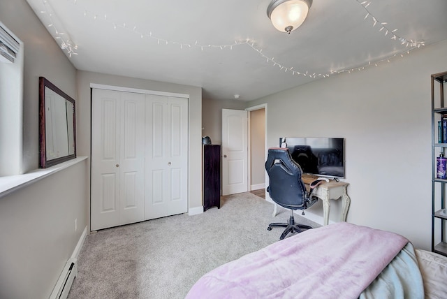 1150 Vega Rd, Helena, MT 59602 - carpeted bedroom with a closet, an office area, and baseboards