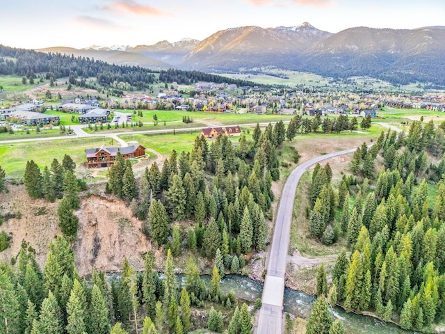 1266 Ousel Falls Rd, Big Sky, MT 59716 - aerial view of property's location featuring a mountain backdrop