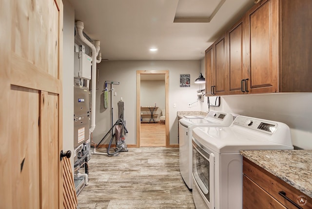 115 Grassy Mountain Rd, White Sulphur Springs, MT 59645 - laundry area with separate washer and dryer, cabinet space, light wood-style floors, attic access, and recessed lighting