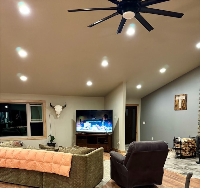 115 Grassy Mountain Rd, White Sulphur Springs, MT 59645 - living room with recessed lighting, wood finished floors, and ceiling fan