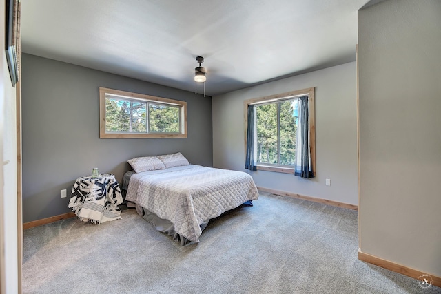 115 Grassy Mountain Rd, White Sulphur Springs, MT 59645 - carpeted bedroom with multiple windows, baseboards, and ceiling fan
