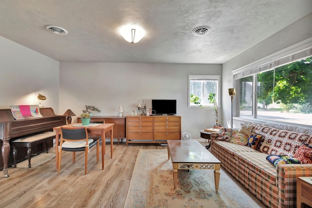 510 Mission St, Stevensville, MT 59870 - living room with light wood-style flooring and a textured ceiling